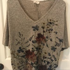 V-neck Floral Print Sweater